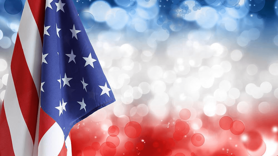 Stars and stripes of the US flag blog banner, Hattingdon Horses.