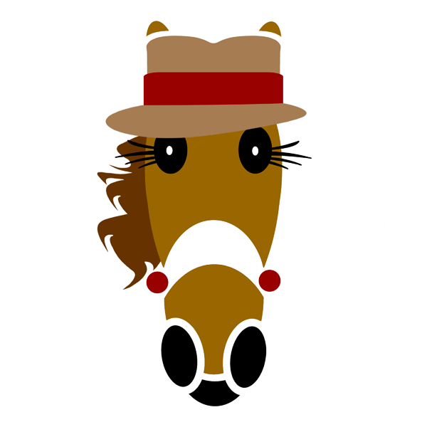 Ingrid Hattingdon in tan and red.