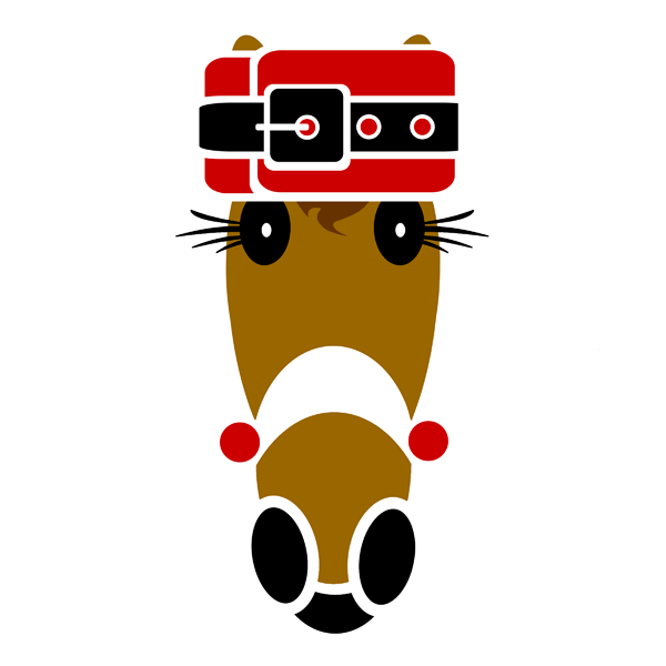 Hattingdon models her Santa suit inspired hat.