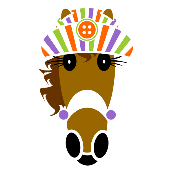 Lois sweetheart hat in stripes of grape purple, kiwi green and tangerine.