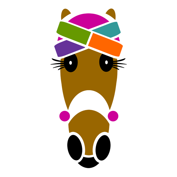 Anita cross-banded turban in multi colors.