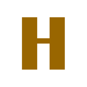 Single H in Signature Brown.