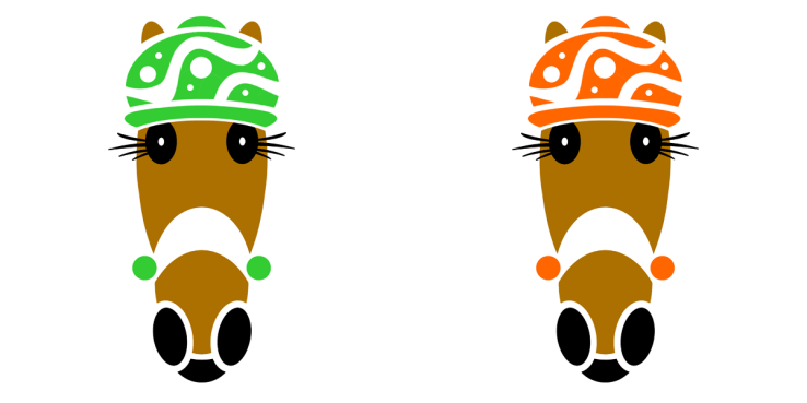 BOBBIE mod cap in lime and orange.