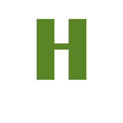 Hattingdon letter H logo in deep green.