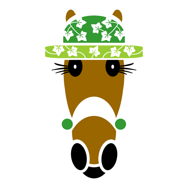 Ivy Hattingdon classic hat in two gorgeous shades of green with ivy leaves in pristine white.