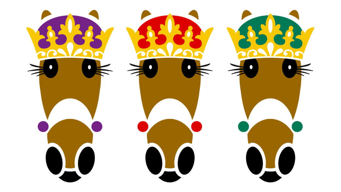 "Anne" Hattingdon Crowns with purple, red or green caps.