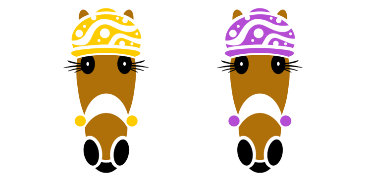 Bobbie in Yellow and Orchid.