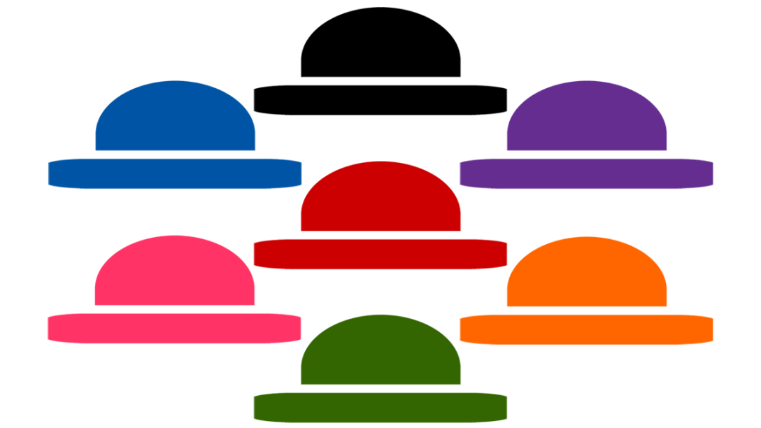 Featured image of Hattingdon classic hats in black, blue, purple, red, pink, orange and green. ©Vivian J Grant.