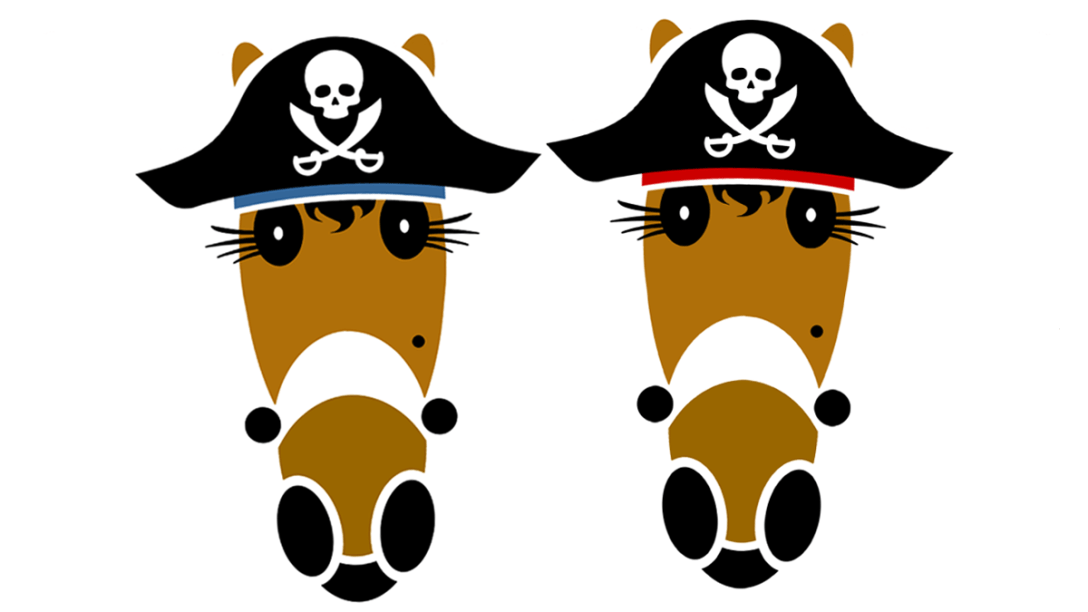 Morgan Hattingdon pirate hats trimmed in blue or red, featured image for blog.