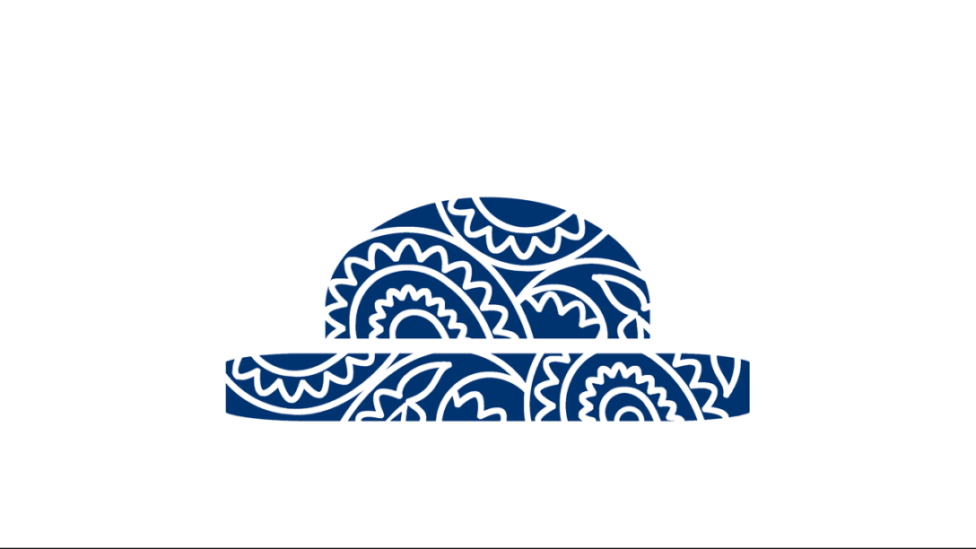 Lauren blue and white classic hat featuring a stunning paisley pattern.