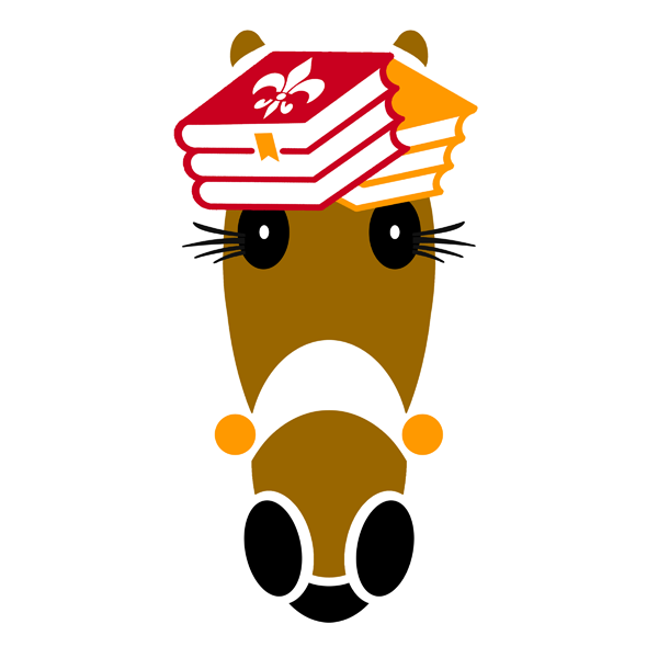 Hattingdon wearing her Dewey fashion hat for Library Week. Go girl!