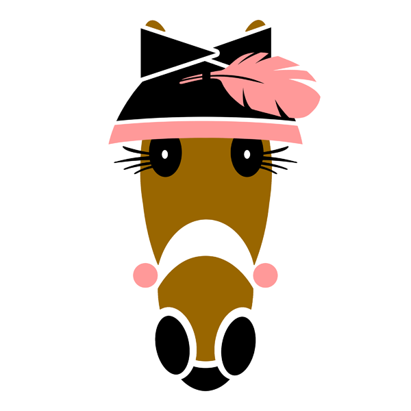 Audrey Hattingdon fashion hat in black, pink and white features a gorgeous, plump feather.