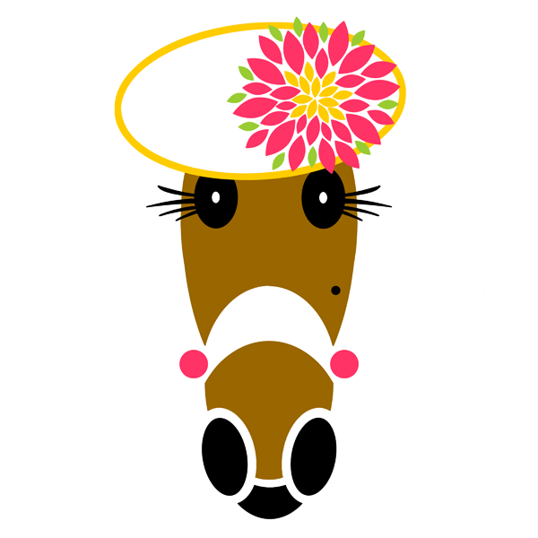 Hattingdon wears a stunning saucer hat featuring a gorgeous blossom.