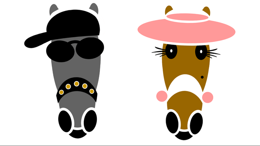 Curtis and Harper Hattingdon cartoon horses.