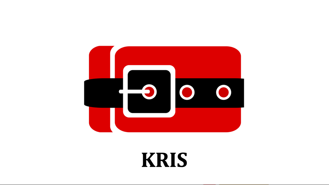 Kris wraparound Santa Hat with black belt.