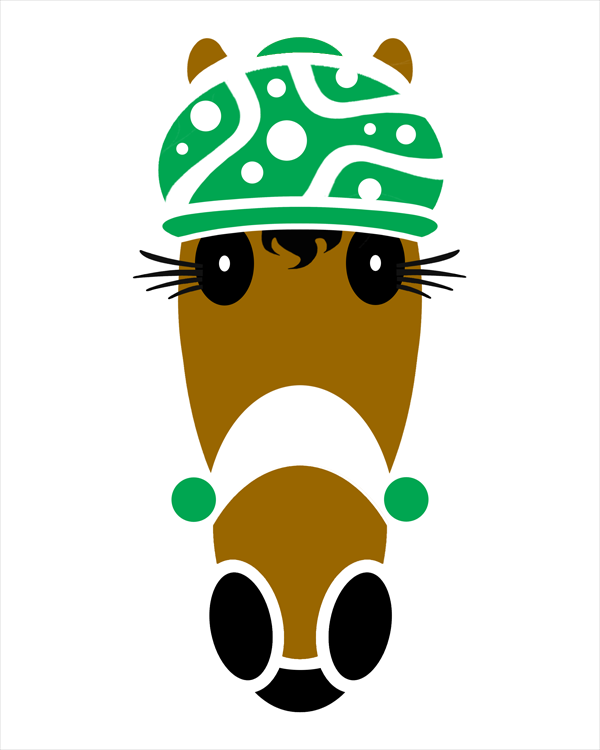 Bobbie Hattingdon mod cap in green with white dots and swirls.