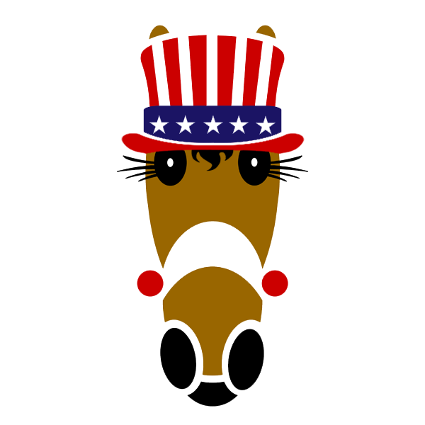 Sammie Hattingdon wears Uncle Sam inspired top hat.