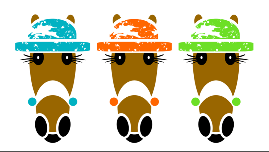 Splash trio in L2R: Sky Blue, Hot Pink and Lime Green.