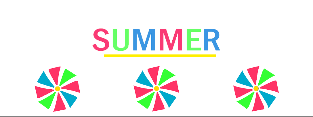 Summer Hattingdon blog banner featuring a trio of pinwheels.