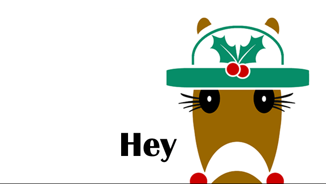 Hey with Hattingdon wearing her Holly Christmas hat.