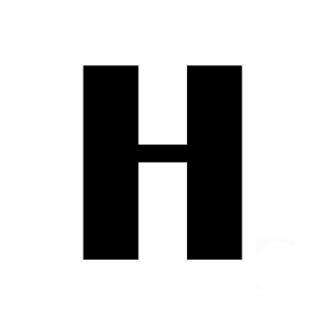 Hattingdon H logo letter in black.